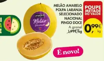 Melão amarelo polpa laranja selecionado nacional pingo doce