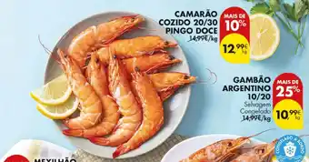 Pingo Doce Camarão cozido 20/30 Pingo Doce promoção