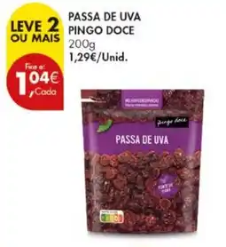 Pingo Doce Passa de uva pingo doce promoção