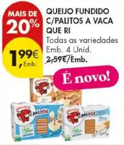 Pingo Doce Queijo fundido c/palitos a vaca que ri promoção