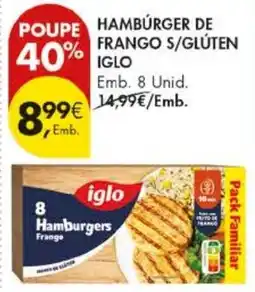 Pingo Doce Hambúrguer de frango s/glúten iglo promoção
