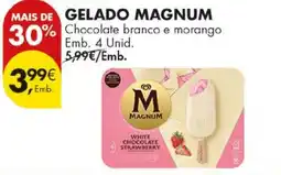 Pingo Doce gelado magnum chocolate branco e morango promoção