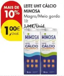 Pingo Doce Leite uht cálcio mimosa magro/meio gordo promoção