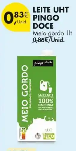 Pingo Doce Leite uht pingo doce meio gordo promoção