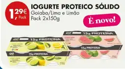 Pingo Doce Iogurte proteico sólido goiaba/lima e limão promoção