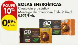 Pingo Doce Go active bolas energéticas chocolate e biscoito promoção