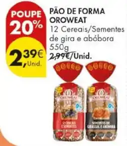 Pingo Doce Pão de forma oroweat promoção