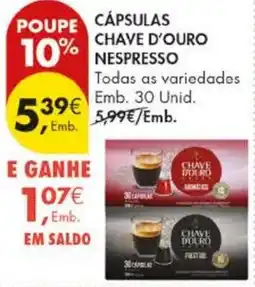 Pingo Doce cápsulas chave d'ouro nespresso promoção