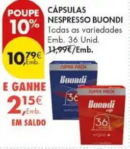 Pingo Doce cápsulas nespresso buondi promoção