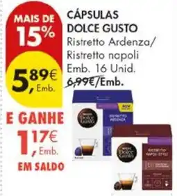 Pingo Doce cápsulas dolce gusto ristretto ardenza/ristretto napoli promoção