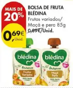 Pingo Doce Bolsa de fruta blédina promoção