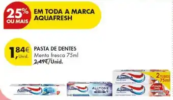 Pingo Doce Pasta de dentes aquafresh promoção