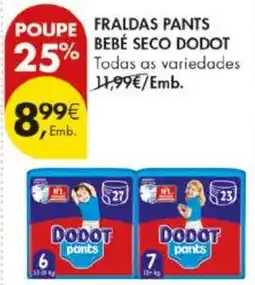 Pingo Doce Fraldas pants bebé seco dodot promoção