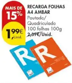 Pingo Doce recarga folhas a4 ambar promoção