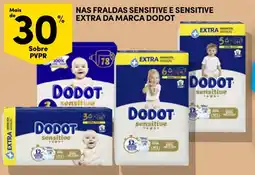 Continente Fraldas sensitive e sensitive extra da marca dodot promoção