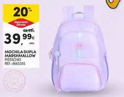 Continente Mochila dupla marshmallow pistachio promoção