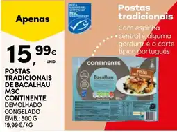 Continente Postas tradicionais de bacalhau msc continente demolhado promoção