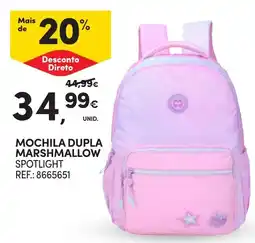 Continente Mochila dupla marshmallow spotlight promoção