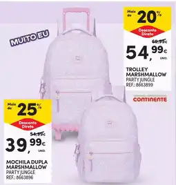 Continente mochila dupla marshmallow party jungle promoção