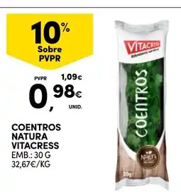 Continente Coentros natura vitacress promoção