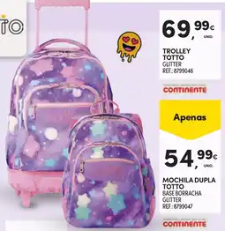 Continente Mochila dupla totto promoção