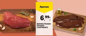 Continente Bovino fígado fatiado continente promoção