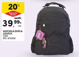 Continente Mochila dupla luluca star promoção