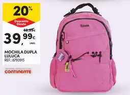 Continente Mochila dupla luluca promoção