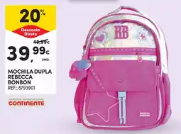 Continente Mochila dupla rebecca bonbon promoção