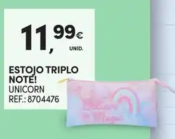 Continente Estojo triplo note! unicorn promoção