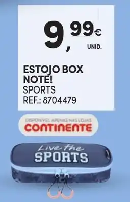 Continente Estojo box note! sports promoção