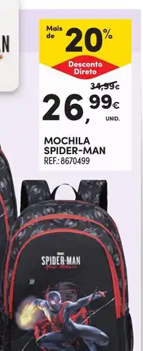 Continente Mochila spider-man promoção