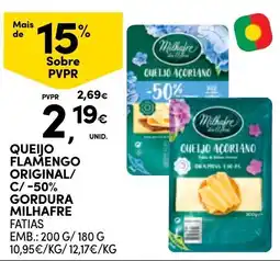 Continente Queijo flamengo original c/ gordura milhafre fatias promoção