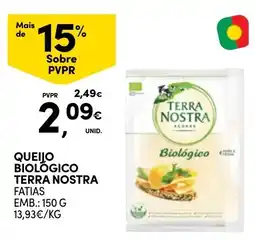 Continente Queijo biológico terra nostra fatias promoção
