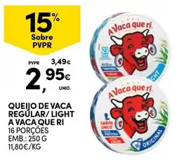 Continente queijo de vaca regular/light a vaca que ri promoção