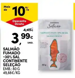Continente Salmão fumado continente seleção promoção