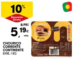 Continente Chouriço corrente continente promoção