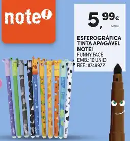 Continente Esferográfica tinta apagável note! funny face promoção