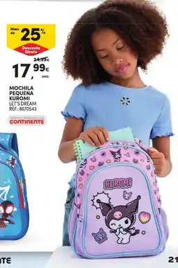 Continente Mochila pequena kuromi let's dream promoção