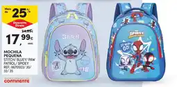 Continente Mochila pequena stitch/bluey/paw patrol/spidey promoção