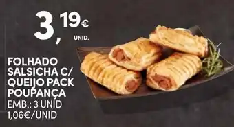 Continente Folhado salsicha c/ queijo pack poupança promoção