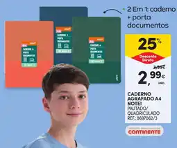 Continente caderno agrafado a4 note! promoção