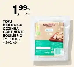 Continente Tofu biológico cozinha continente equilíbrio promoção