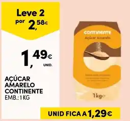 Continente Açúcar amarelo continente promoção