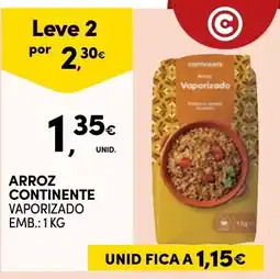 Continente Arroz continente vaporizado promoção