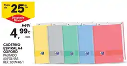 Continente caderno espiral a4 pautado oxford promoção