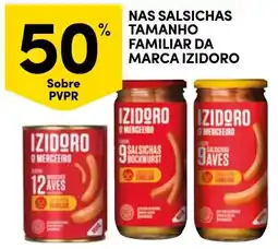 Continente salsichas tamanho familiar da marca izidoro promoção