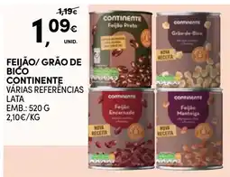 Continente Feijão/ grão de bico continente promoção