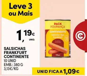 Continente Salsichas frankfurt continente promoção