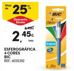 Continente esferográfica 4 cores bic promoção